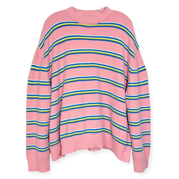 Mason Prince M.P Studios Japan Oversized Slouchy Drop Shoulder Sweater Pink 1 - Picture 1 of 13